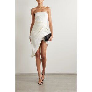GAUGE81 Lica Midi Linen Dress in Ivory 36 New Womens Strapless Midi